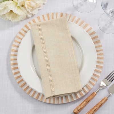 Natural Cotton Linen Stripe Napkin Set of 4