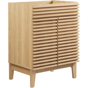 odway Render Modern Style Wood Bathroom Vanity Cabinet in Oak