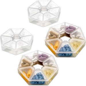 MEDca Weekly Pill Organizer Clear 7-Sided Pill Reminder, Round Shaped - 1 of 4