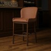 HomeRoots 31" Brown Fabric and Solid Wood Bar Height Bar Chair - 2 of 4