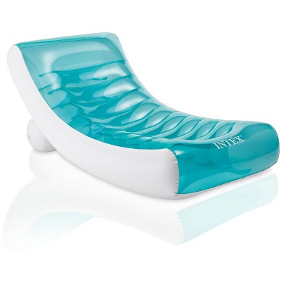 Inflatable Lounge Pool Chair Bundled w/ Inflatable Pool Recliner Lounger Chair