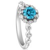 Pompeii3 1 1/2Ct Blue & White Diamond Halo Engagement Ring in 10k White Gold - 3 of 4