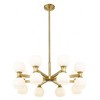 Artemis 16-Light Chandelier - Mid-Century Modern Matte Black Steel with Opal Glass Globes - 3 of 4