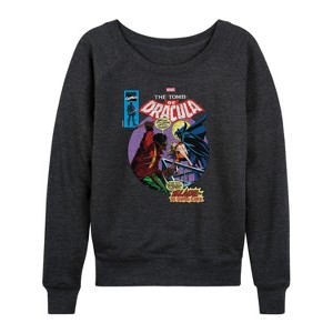 Women's - Marvel - Blade Comic Book Cover Lightweight French Terry Wide Neck Long Sleeve Graphic Shirt - 1 of 4