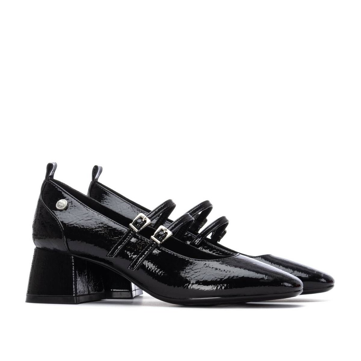 Женские туфли XTI Women's pointy toe double strap heels 144255 BLACK 8 — фото 4