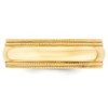 Black Bow Jewelry 7mm 14K White or Yellow Gold Double Milgrain Edge Comfort Fit Band - 3 of 4