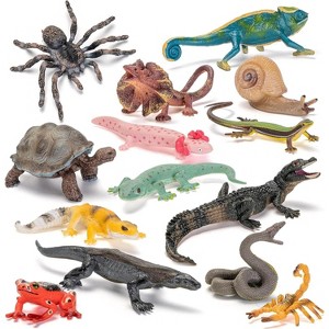 14-Piece Reptile Animal Figurines - Lizard, Snake & Spider Set for Kids & Party Favors - 1 of 4