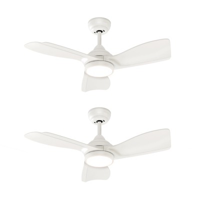 Warmiplanet 2- Pack 30"  Ceiling Fans with Lights and Remote Control,DC Motor, Black, 3 Blades
