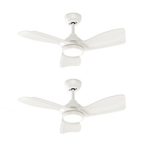 Warmiplanet 2- Pack 30"  Ceiling Fans with Lights and Remote Control,DC Motor, Black, 3 Blades - 1 of 4