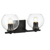 Elegant Lighting Juelz 2 light Black and Clear Bath Sconce - 3 of 4