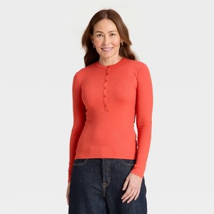 Women's Long Sleeve Henley Shirt - Universal Thread™ - 1 of 4