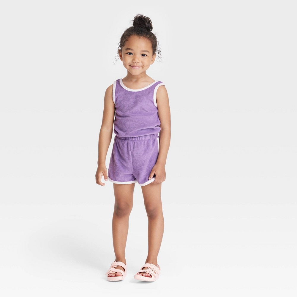 Size 4T Toddler Girls' Romper - Cat & Jack Purple 4T