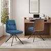 Art Leon Modern Fabric 360 Degrees Swivel Armless Office Chairs with Metal Legs, Set of 2 - 3 of 4