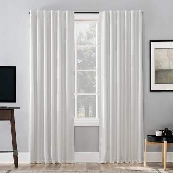 108"x50" Evelina Faux Dupioni Silk Thermal Extreme 100% Blackout Back Tab Curtain Panel Off White - Sun Zero