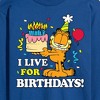 Men's - Garfield - I Live For Birthday's Long Sleeve Graphic T-Shirt - 2 of 4