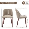 Set of 8 Upholstered Dining Chairs, Modern Kitchen Chairs with Padded Seats and Wooden Legs for Dining Room & Cafe, Camel - 2 of 4