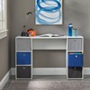 Kids Desk with Six Fabric Storage Bins, Multiple Colors 