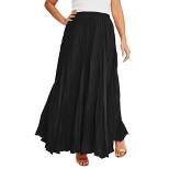 Jessica London Women’s Plus Size Flowing Crinkled Maxi Skirt