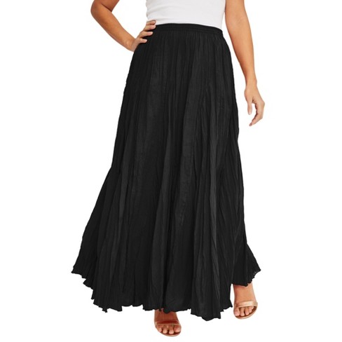 Jessica London Women’s Plus Size Flowing Crinkled Maxi Skirt, 16 ...