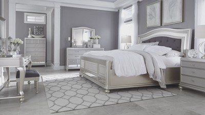 Glam Silver 64.5" Traditional Dresser with Mirror Accent