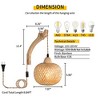 TOBILI Bamboo Lantern Plug in Wall Sconces Wicker Wall Lamp with Plug in Cord Hand Woven Rattan Wall Light Farmhouse Rustic - 4 of 4