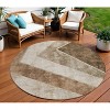 Brown And Beige Geometric Washable Indoor Outdoor Area Rug - 2 of 4