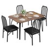 Kitchen Table and Chairs for 4 with with Chamfer Design, Dining Table Set with Cushion Seats - 3 of 4
