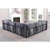 Standard Velvet Fabric Modular L-Shaped Sectional Sofas Set with Multiple Independent Seats, Includes Ottoman, and Wooden Metal Armrests - 4 of 4