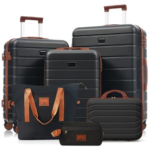 6-Piece Hardside Luggage Set with TSA Lock, 14/20/24/28 Inch