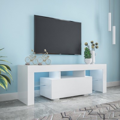 Grungis TV Stand for TVs Up to 59 Inch,Console Table with LED Light for Bedroom,Living Room