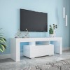 KWPZQEB TV Stand, Modern Rectangle Entertainment Center with Open Shelf, 16 LED Light & Glass Shelves, TV Console Table for Living Room - 3 of 4