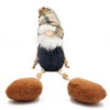 TopComfy Decorative Object Knit Pumpkin Set Farmhouse Fall Decor for Harvest Festival Display, Blue and Brown, 4.3"*4.3"*20.1" - 4 of 4