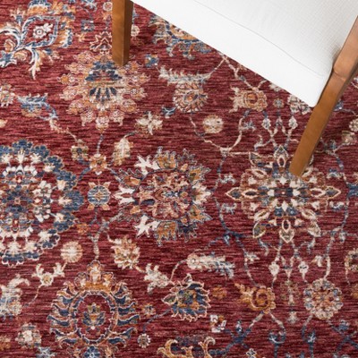 Heirloom Rust and Ivory Synthetic Rectangular Area Rug