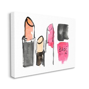 Stupell Industries Watercolor Pink Cosmetics Abstract Fashion Still Life - 1 of 4