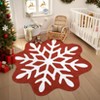 Christmas Rug for Snowflake Carpet Xmas Holiday Accent Indoor Rugs Non Slip Bedroom Rug Non Shedding Snow Floor Mats - 2 of 4