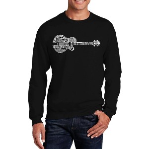 LA Pop Art Men's Word Art Crewneck Sweatshirt - Country Guitar - 1 of 4