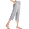 Collections Etc Drawstring Cargo Pocket Knit Casual Capri Pants - 2 of 4