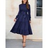 Coolmee Women Maxi Casual Dresses Spring Fall Fashion  Long Sleeve Ruffle Tiered Print Elegant Long Dress S Black - 3 of 4