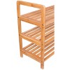 BirdRock Home 3-Tier Free Standing Bamboo Shoe Rack with Handles - 2 of 4