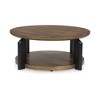 Signature Design by Ashley Kraeburn Two-Tone Round Coffee Table with Casters, Brown - 4 of 4