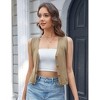 Summer Vest Tops for Women Striped Sweater Vest Fall Crochet Cropped Button Up Work Tank Top Outfits Clothes - 4 of 4