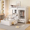 Twin over Twin Size Bunk Bed with Drawers, Wardrobe and Storage Shelves, Hydraulic Bed Underneath - ModernLuxe - image 2 of 4