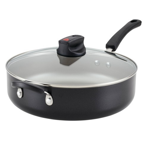 T-Fal Specialty Nonstick Jumbo Cooker Saute Pan With Glass Lid, 5.5-Quart,  Black