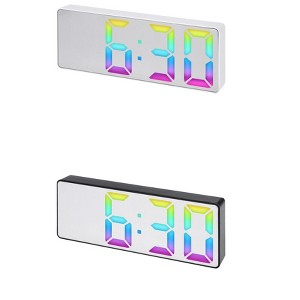 REGALWOVEN 2 Pcs Plastic Digital Corded Adjustable Electric Alarm Clock 6.3 x 2.4 x 1 inch - 1 of 4