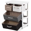 Costway Storage Drawer Unit 4 Woven Basket Cabinet Chest Bedside Table Nightstand - 4 of 4