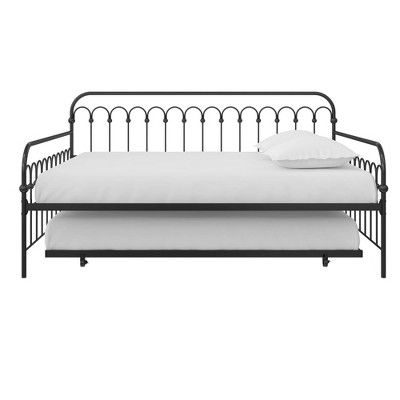 Full/Twin Bright Pop Metal Daybed with Trundle Black - Novogratz