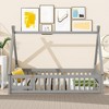 ALEXOUN Floor Size Bed with Door, Pine Bed Frame with Tent-Shaped Head board & Full-Length Guardrails - 4 of 4