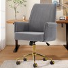 Okak Modern Velvet Ergonomic Adjustable Office Chair Living Room Furniture,Small Swivel Task Chair for Office,Study,Studio - 3 of 4