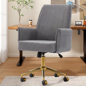 PAGED Swivel Office Chair Height Adjustable Gaming Chair with Golden Base & Soft Cushion for Living Room, Home Office - 1 of 4