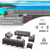 ALAULM 14 Pieces Outdoor Patio Furniture Set Outdoor Sectional Rattan Sofa Set Brown Manual Wicker Patio Conversation Set - 3 of 4